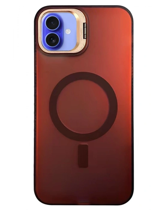 Newface iPhone 16 Plus Kılıf Primera Magsafe Standlı Kapak - Bordo