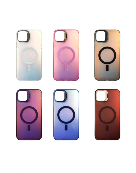 Newface iPhone 16 Plus Kılıf Primera Magsafe Standlı Kapak - Derin Mor