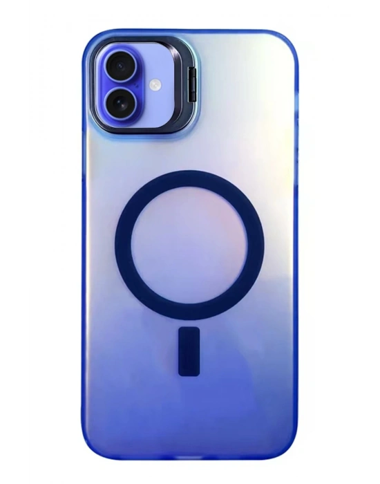 Newface iPhone 16 Plus Kılıf Primera Magsafe Standlı Kapak - Lacivert