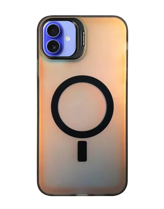 Newface iPhone 16 Plus Kılıf Primera Magsafe Standlı Kapak - Siyah