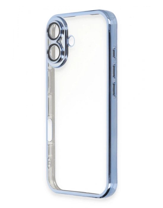 Newface iPhone 16 Plus Kılıf Razer Lensli Silikon - Açık Mavi