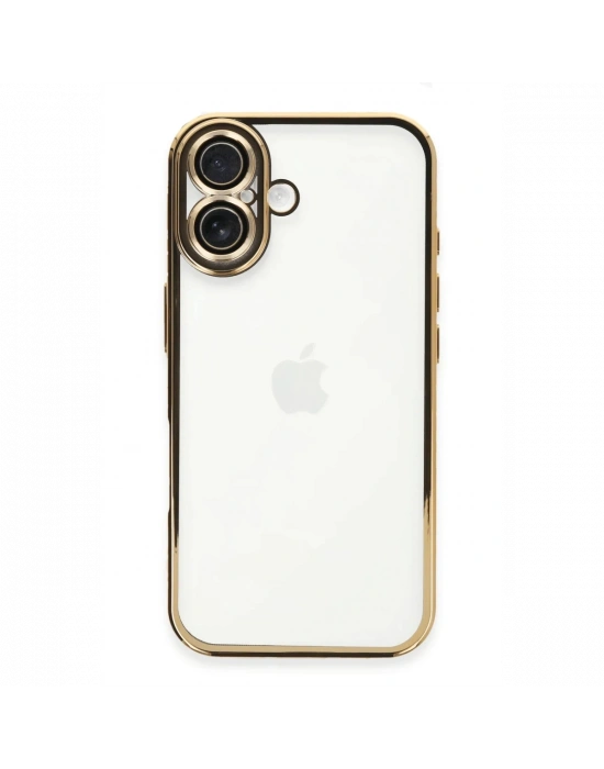 Newface iPhone 16 Plus Kılıf Razer Lensli Silikon - Gold