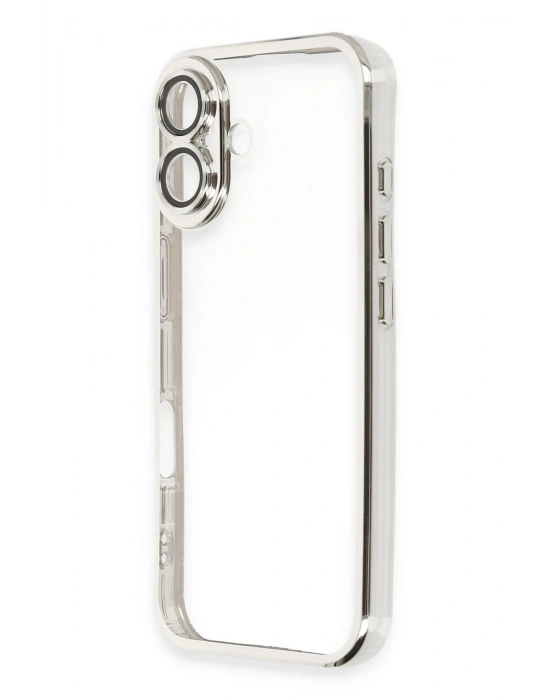 Newface iPhone 16 Plus Kılıf Razer Lensli Silikon - Gümüş