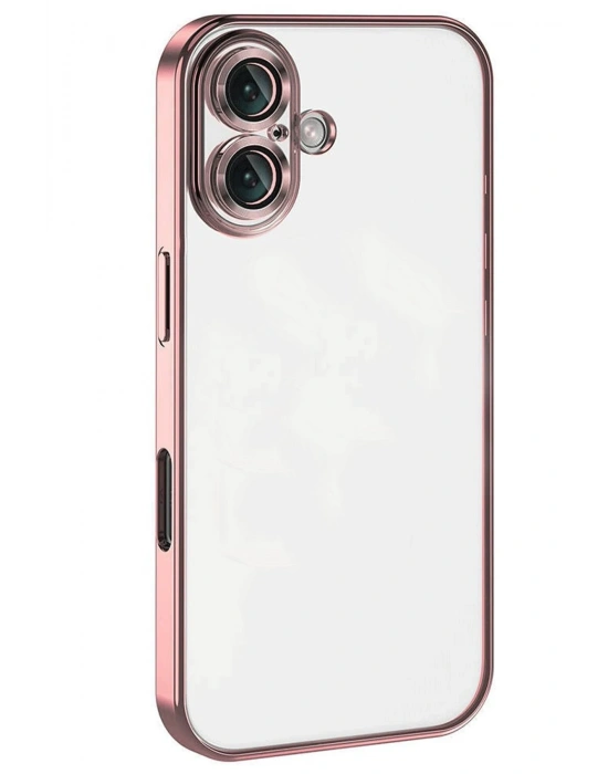 Newface iPhone 16 Plus Kılıf Razer Lensli Silikon - Pembe