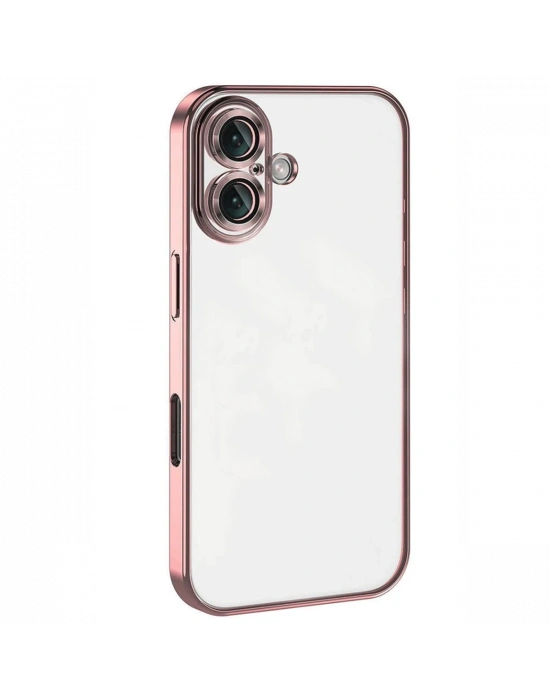 Newface iPhone 16 Plus Kılıf Razer Lensli Silikon - Pembe