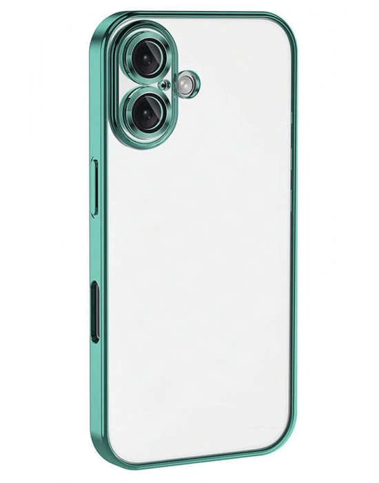 Newface iPhone 16 Plus Kılıf Razer Lensli Silikon - Turkuaz