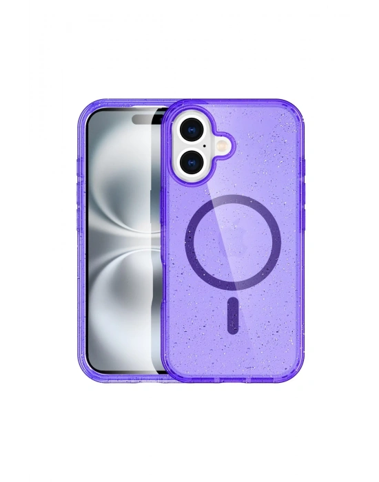 Newface iPhone 16 Plus Kılıf Star Magsafe Kapak - Mor