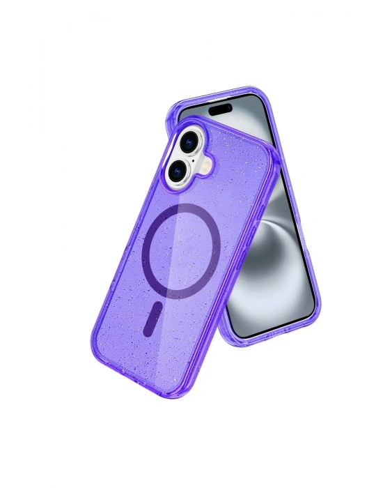 Newface iPhone 16 Plus Kılıf Star Magsafe Kapak - Mor