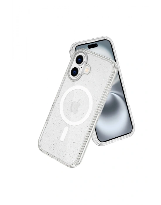 Newface iPhone 16 Plus Kılıf Star Magsafe Kapak - Şeffaf