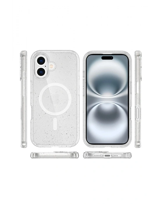 Newface iPhone 16 Plus Kılıf Star Magsafe Kapak - Şeffaf