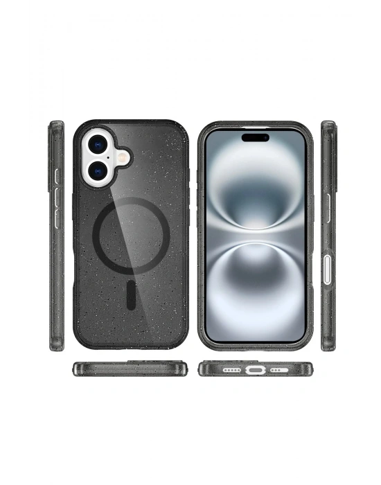 Newface iPhone 16 Plus Kılıf Star Magsafe Kapak - Siyah
