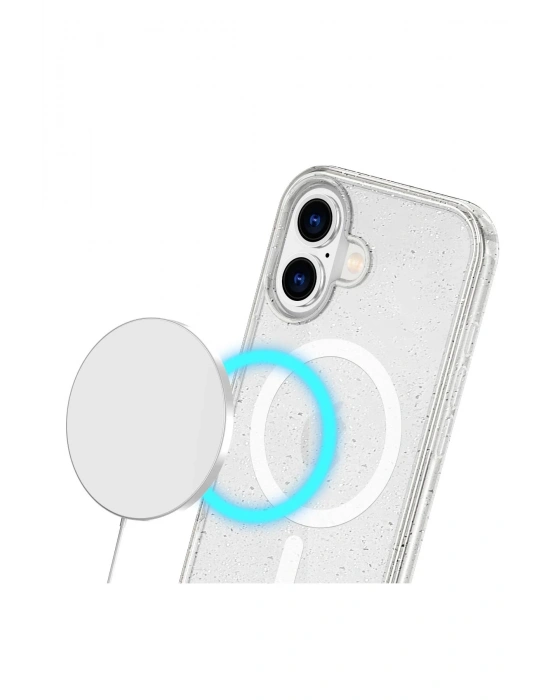 Newface iPhone 16 Plus Kılıf Star Magsafe Kapak - Turuncu