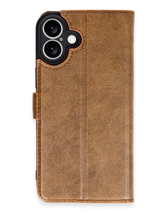 Newface iPhone 16 Plus Kılıf Trend S Plus Kapaklı Kılıf - Taba