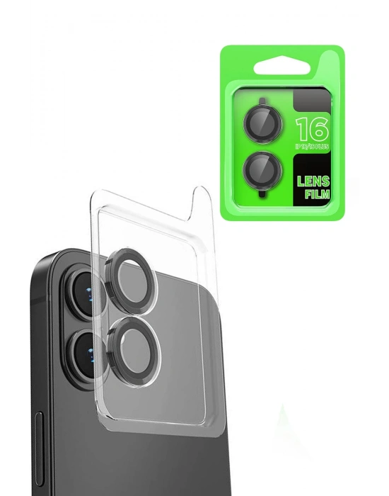 Newface iPhone 16 Plus Raze Metal Kamera Lens - Siyah