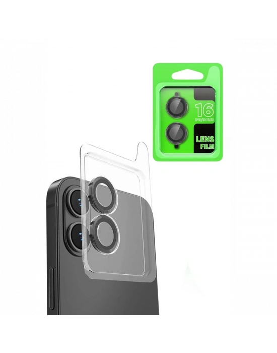 Newface iPhone 16 Plus Raze Metal Kamera Lens - Siyah