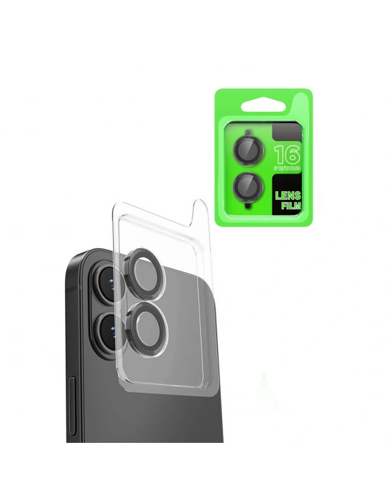 Newface iPhone 16 Plus Raze Metal Kamera Lens - Siyah