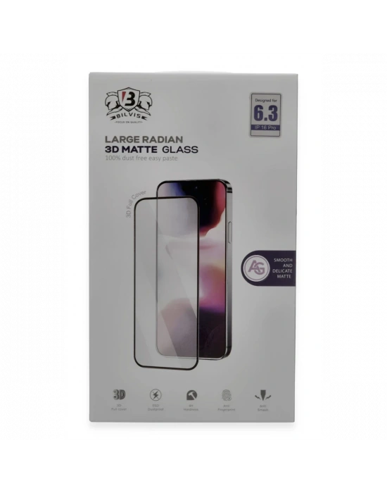 Newface iPhone 16 Pro Bilvis 3D Mat Cam Ekran Koruyucu