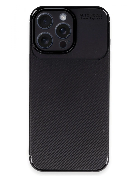 Newface iPhone 16 Pro Kılıf Auto Focus Karbon Kapak - Siyah