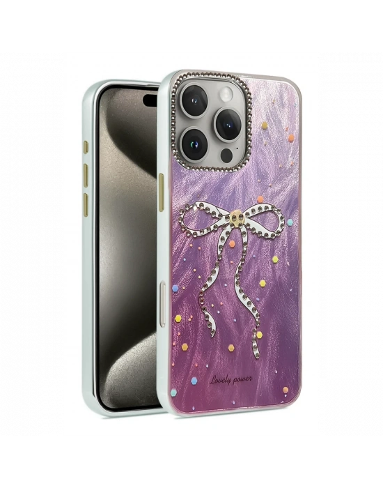 Newface iPhone 16 Pro Kılıf Blade Aynalı Desenli Kapak - Desen 1