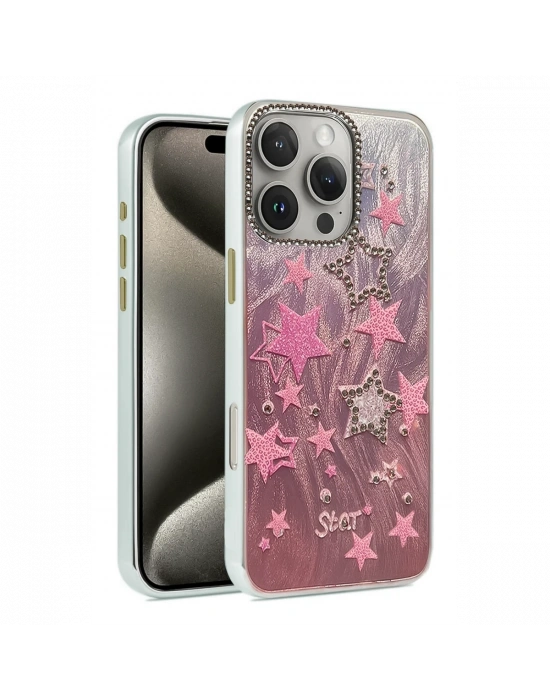 Newface iPhone 16 Pro Kılıf Blade Aynalı Desenli Kapak - Desen 7