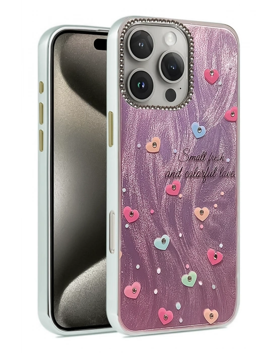 Newface iPhone 16 Pro Kılıf Blade Aynalı Desenli Kapak - Desen 8