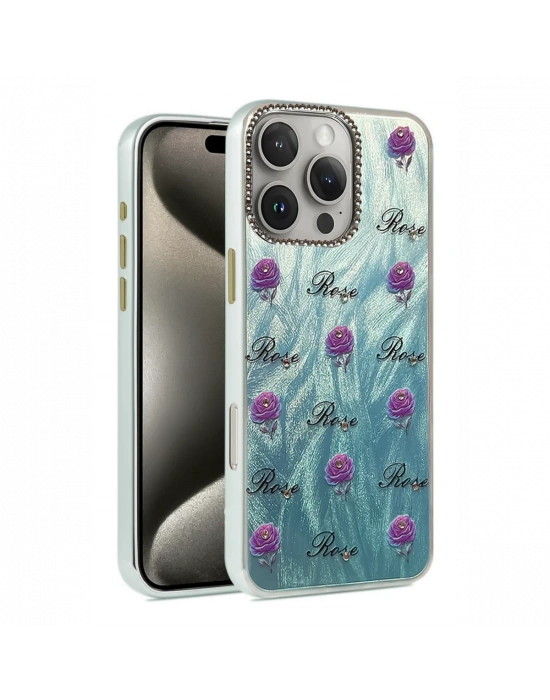 Newface iPhone 16 Pro Kılıf Blade Aynalı Desenli Kapak - Desen 9