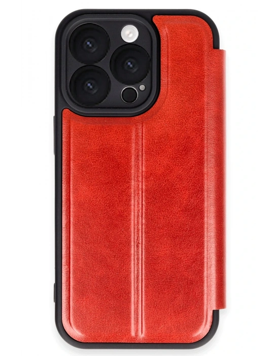 Newface iPhone 16 Pro Kılıf Flip Cover - Kırmızı