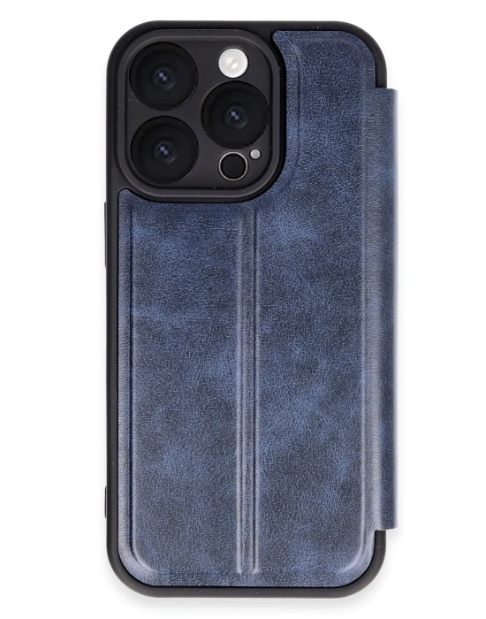 Newface iPhone 16 Pro Kılıf Flip Cover - Lacivert