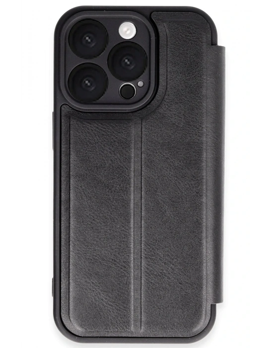 Newface iPhone 16 Pro Kılıf Flip Cover - Siyah