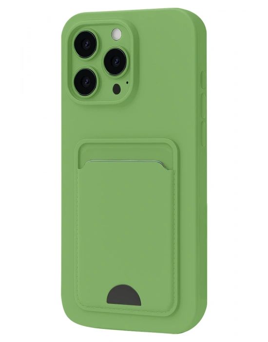 Newface iPhone 16 Pro Kılıf Kelvin Kartvizitli Silikon - Açık Yeşil
