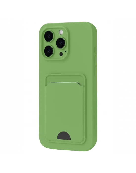 Newface iPhone 16 Pro Kılıf Kelvin Kartvizitli Silikon - Açık Yeşil