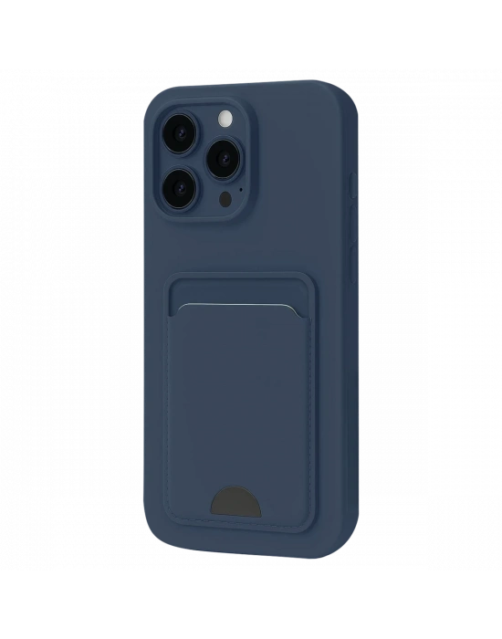 Newface iPhone 16 Pro Kılıf Kelvin Kartvizitli Silikon - Lacivert