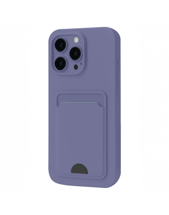 Newface iPhone 16 Pro Kılıf Kelvin Kartvizitli Silikon - Lila