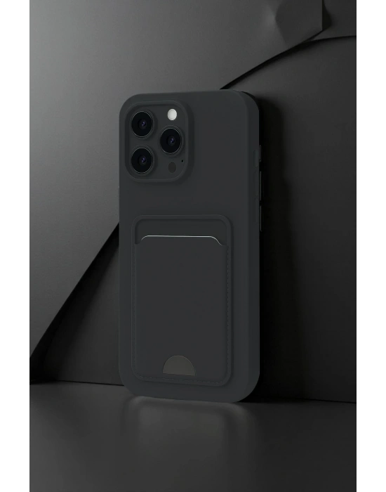 Newface iPhone 16 Pro Kılıf Kelvin Kartvizitli Silikon - Siyah