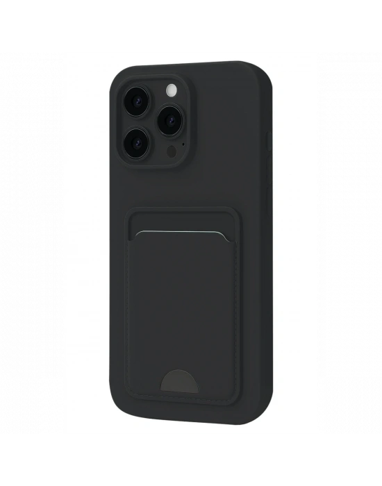 Newface iPhone 16 Pro Kılıf Kelvin Kartvizitli Silikon - Siyah