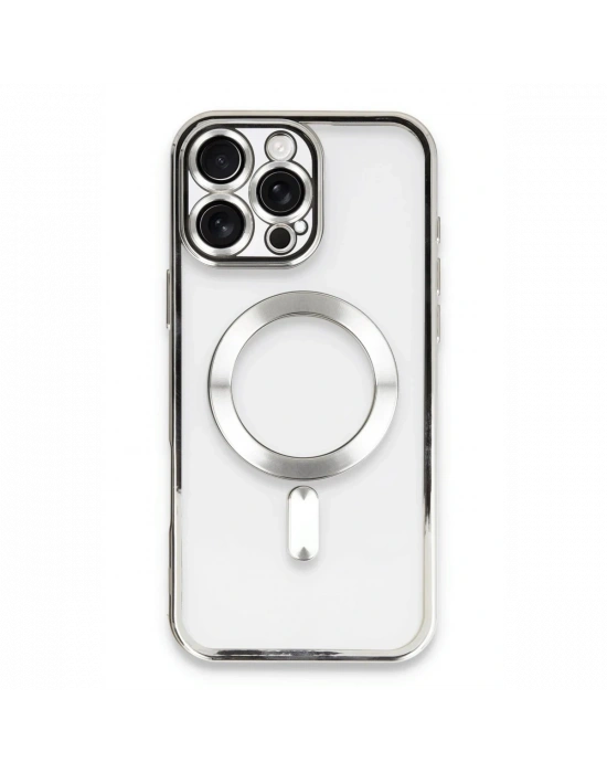 Newface iPhone 16 Pro Kılıf Kross Magneticsafe Kapak - Gümüş