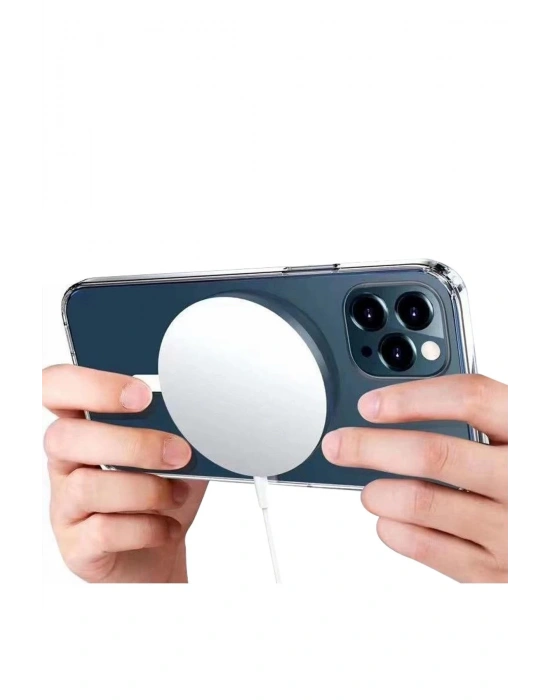 Newface iPhone 16 Pro Kılıf Magneticsafe Şeffaf Silikon - Şeffaf