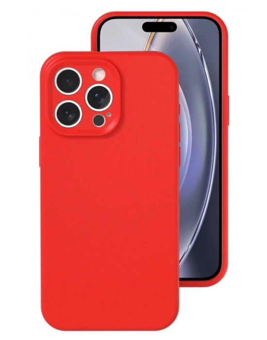 Newface iPhone 16 Pro Kılıf Nano içi Kadife Silikon - Kırmızı