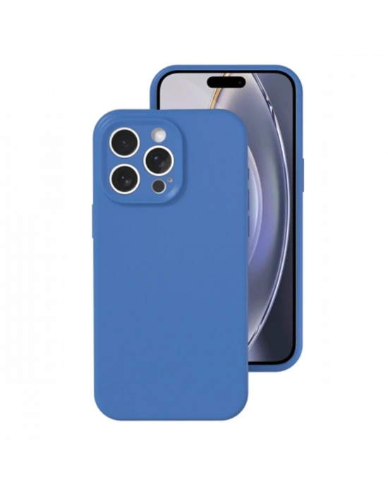 Newface iPhone 16 Pro Kılıf Nano içi Kadife Silikon - Mavi