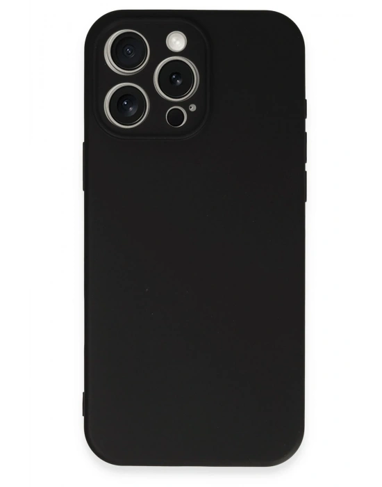 Newface iPhone 16 Pro Kılıf Nano içi Kadife Silikon - Siyah