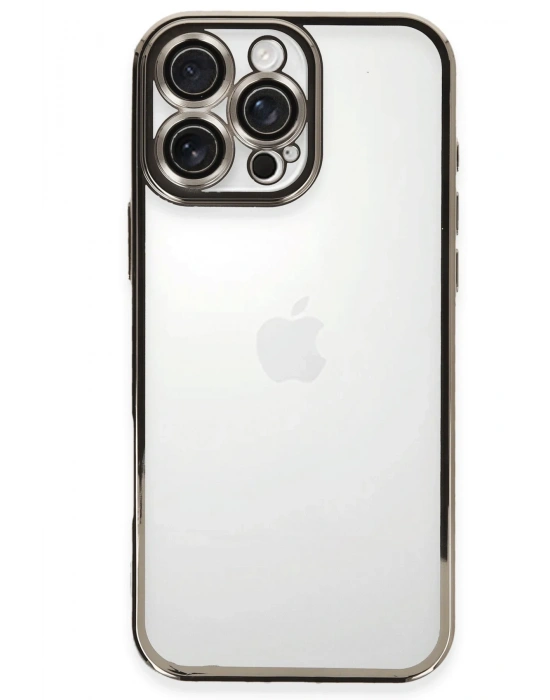 Newface iPhone 16 Pro Kılıf Razer Lensli Silikon - Titanyum Gri