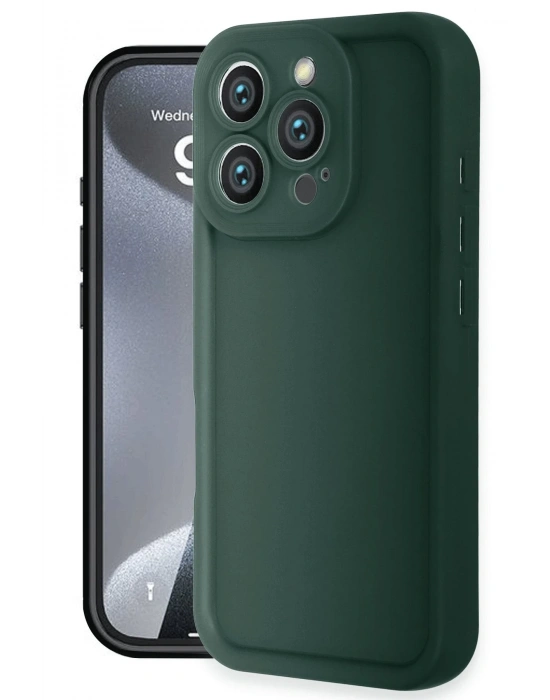 Newface iPhone 16 Pro Kılıf Viera Silikon - Koyu Yeşil