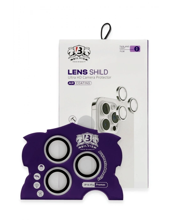 Newface iPhone 16 Pro Max Bilvis Titan Kamera Lens - Gümüş