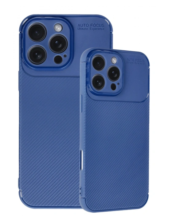 Newface iPhone 16 Pro Max Kılıf Auto Focus Karbon Kapak - Lacivert
