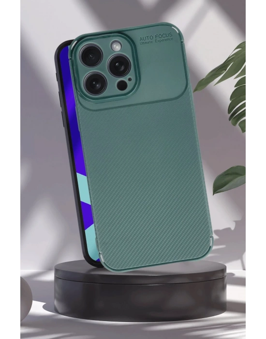 Newface iPhone 16 Pro Max Kılıf Auto Focus Karbon Kapak - Lacivert