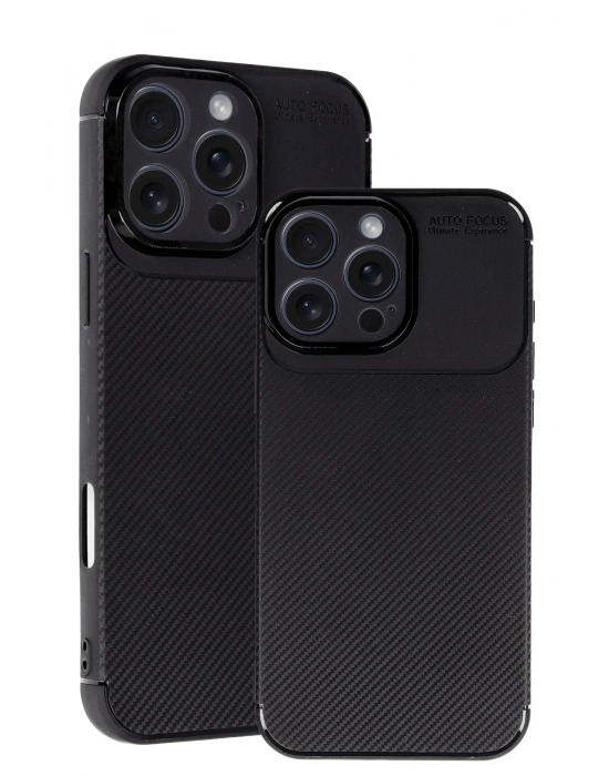 Newface iPhone 16 Pro Max Kılıf Auto Focus Karbon Kapak - Siyah