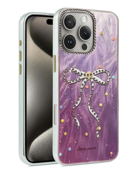 Newface iPhone 16 Pro Max Kılıf Blade Aynalı Desenli Kapak - Desen 1