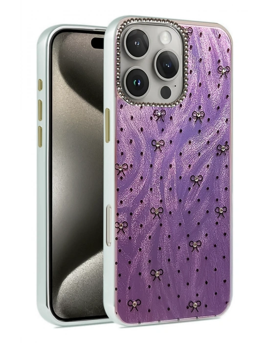 Newface iPhone 16 Pro Max Kılıf Blade Aynalı Desenli Kapak - Desen 2