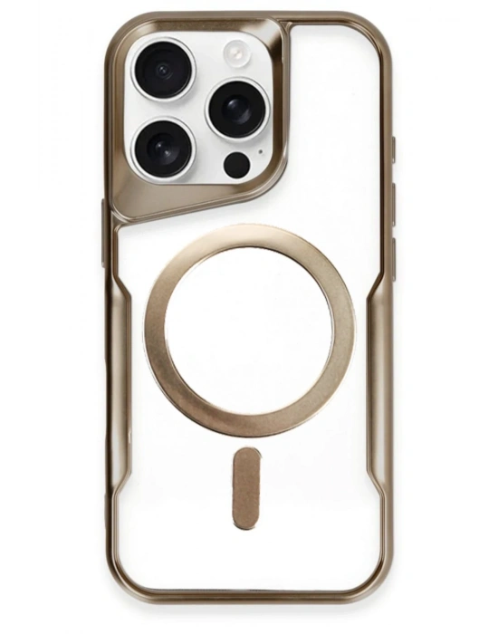 Newface iPhone 16 Pro Max Kılıf Boyi Magsafe Silikon Kapak - Kahverengi