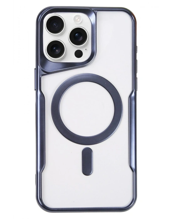 Newface iPhone 16 Pro Max Kılıf Boyi Magsafe Silikon Kapak - Lacivert